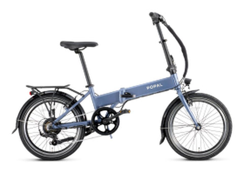 Popal E-Folt foldecykel 6v 20 tommer mat blå