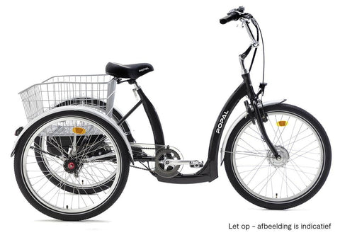 Tricycle E Luxury 24-tommer elcykel sort